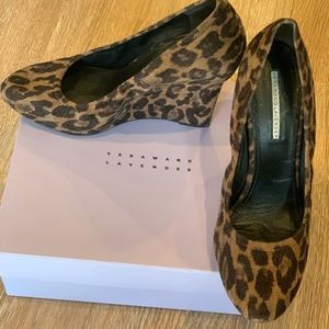 Vera Wang Leopard Wedge Heels